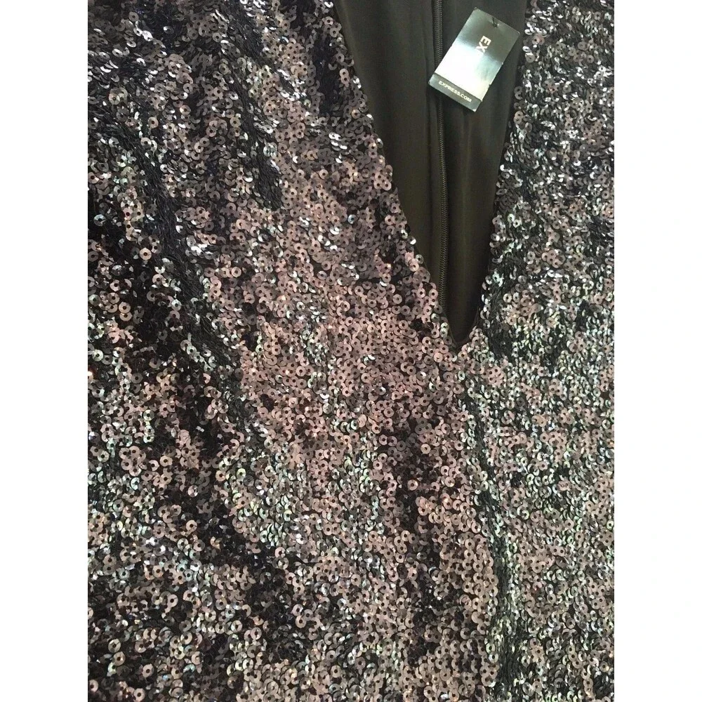 Express Blue Sequin Mini Party Dress SZ 4 NEW! - Picture 4 of 5